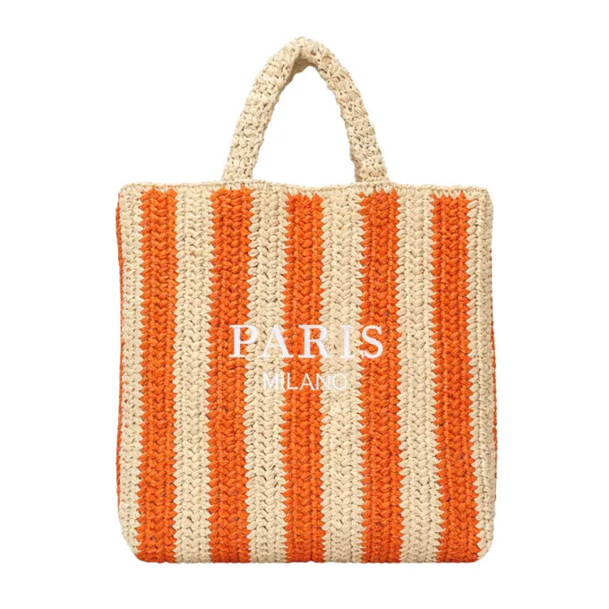 Bolsa de Playa de paja a rayas