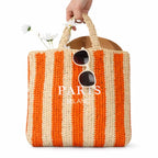 Bolsa de Playa de paja a rayas