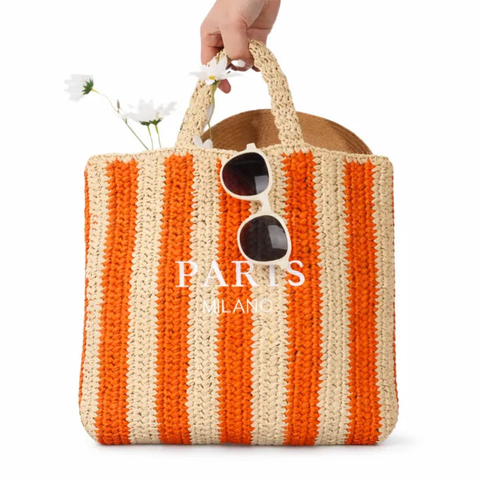 Bolsa de Playa de paja a rayas