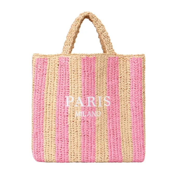 Bolsa de Playa de paja a rayas