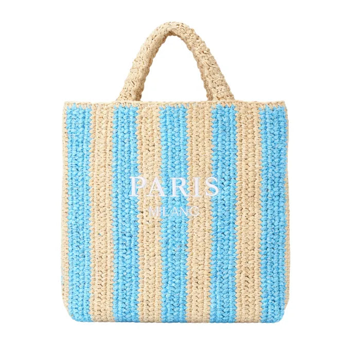 Bolsa de Playa de paja a rayas