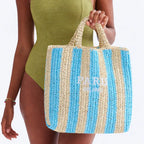 Bolsa de Playa de paja a rayas