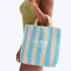 Bolsa de Playa de paja a rayas